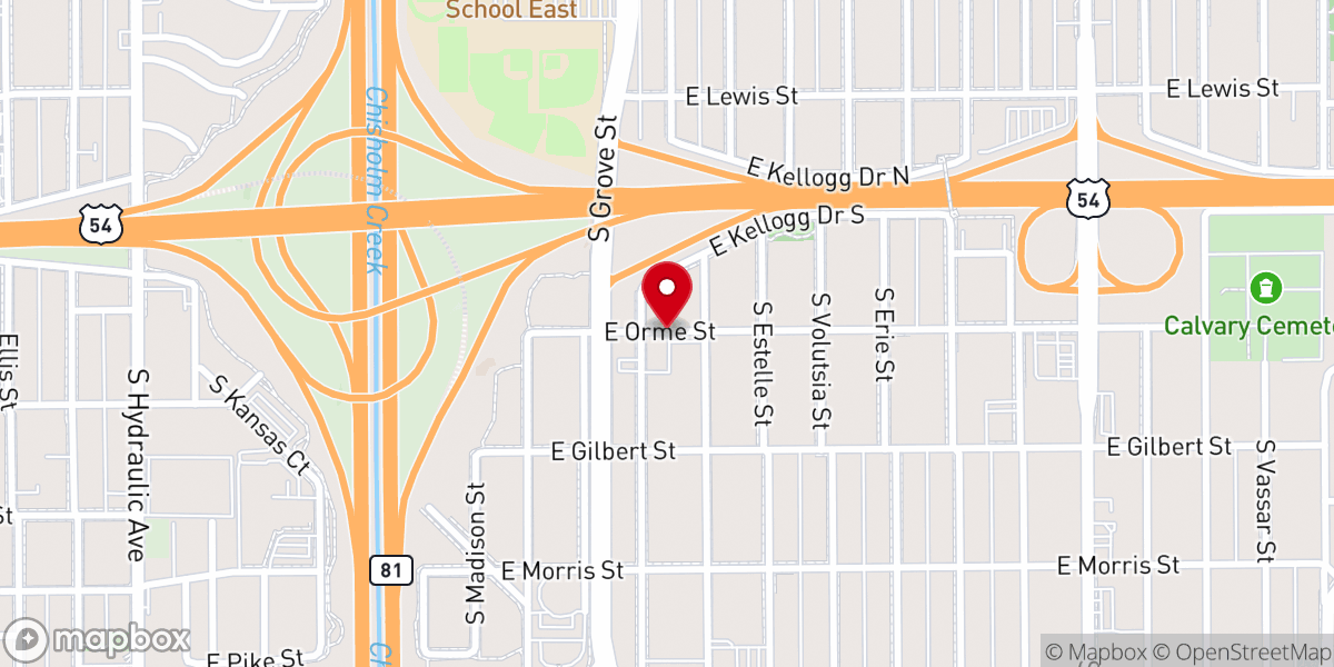 Map showing location of Poplar Avenue Church of Christ