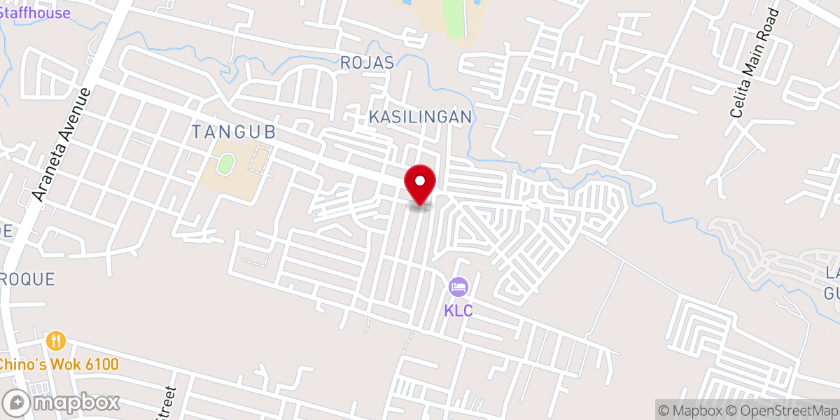 Map showing location of Tangub Community Baptist Church