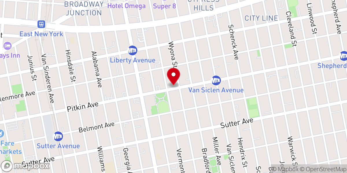 Map showing location of Faith Worship Center Inc