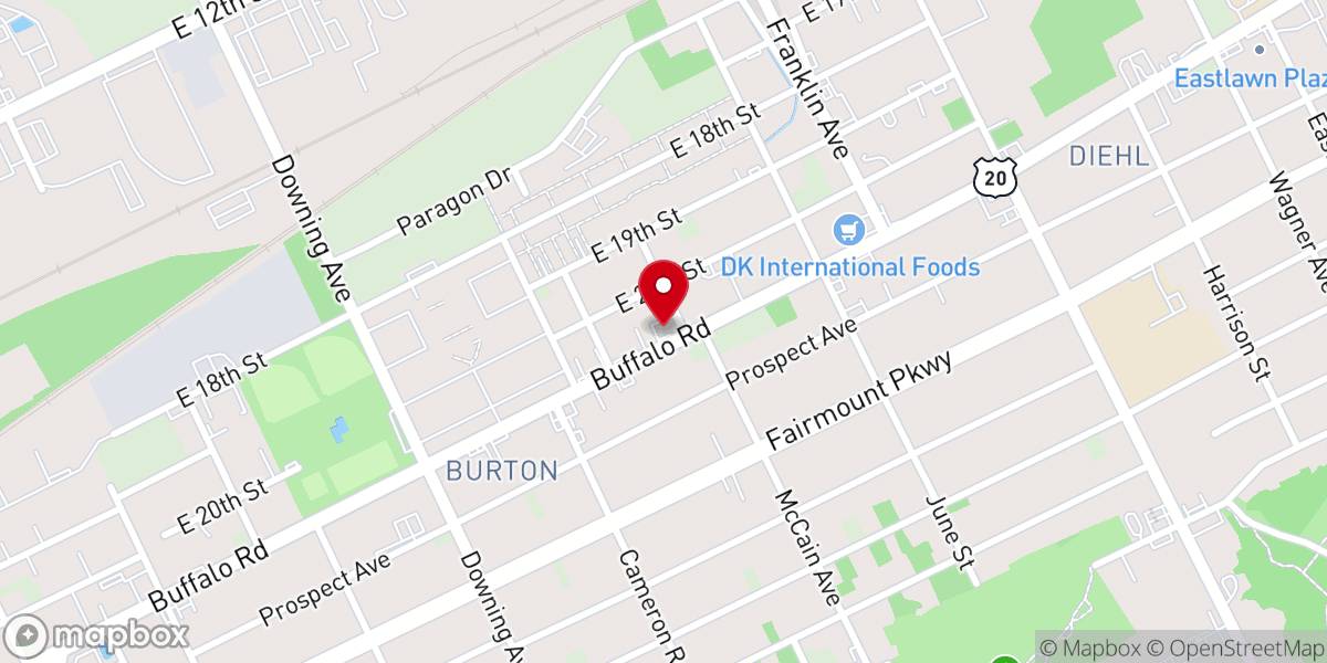 Map showing location of Apostolic Church of East Erie