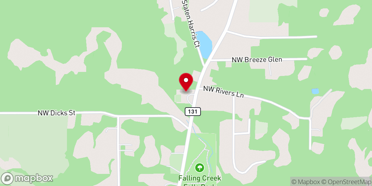 Map showing location of Falling Creek Chapel, Inc.
