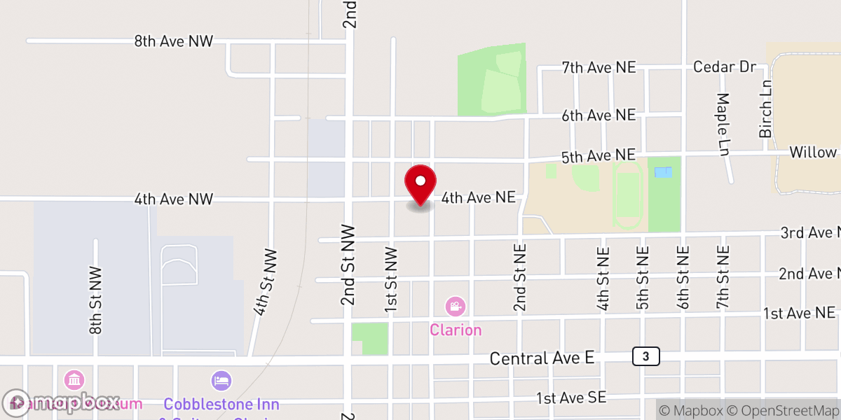 Map showing location of Church of Christ