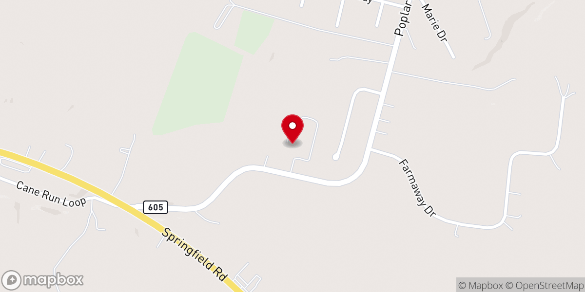 Map showing location of Mill Creek Baptist Church