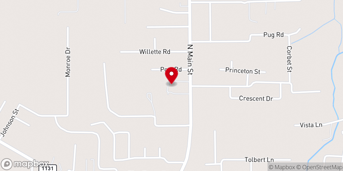 Map showing location of Pine Forest Baptist Church - Food Distribution Center