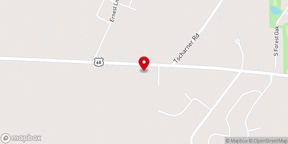 Map showing location of New Hope Baptist Church