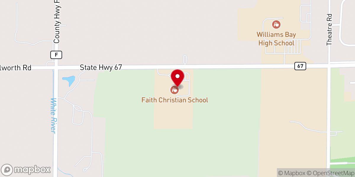 Map showing location of Faith Christian School