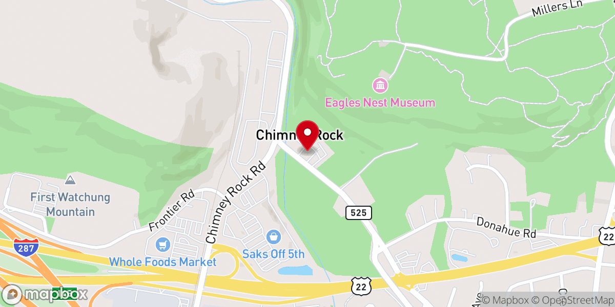 Map showing location of Chimney Rock Inn