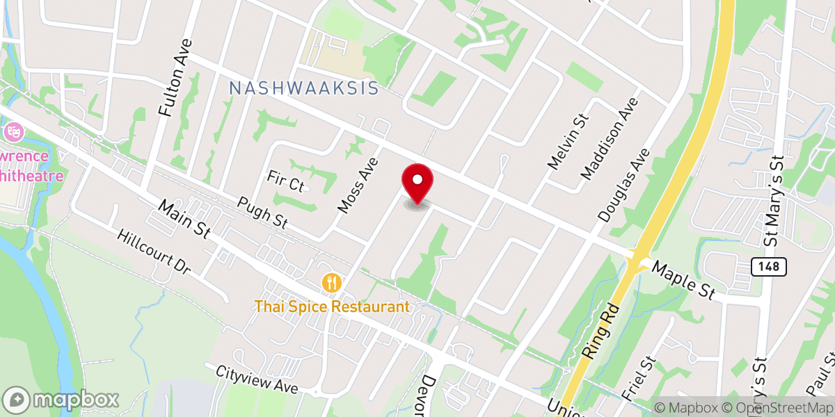 Map showing location of Fredericton Christian Church