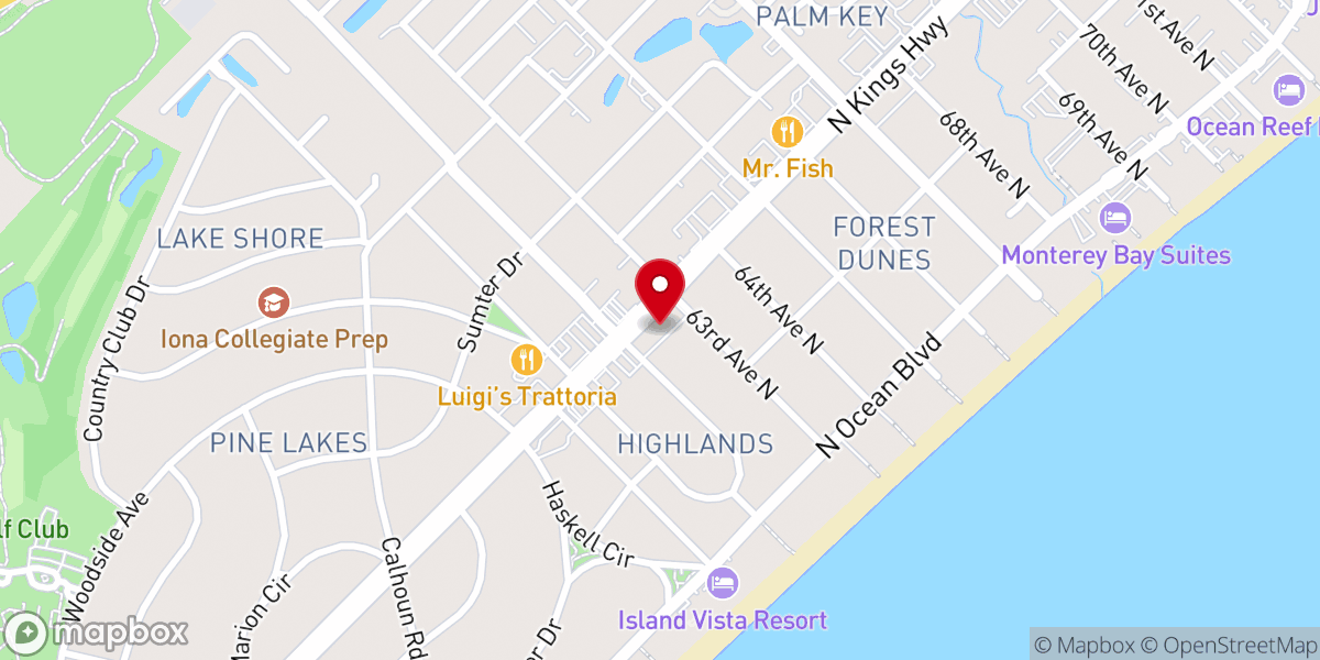Map showing location of St. Philip Lutheran Church