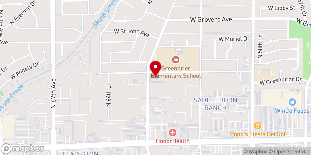 Map showing location of Hope Chapel Assemblies of God