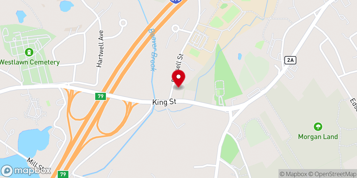 Map showing location of Boston Metrowest Bible Church