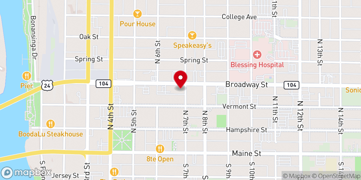 Map showing location of Central Baptist Church