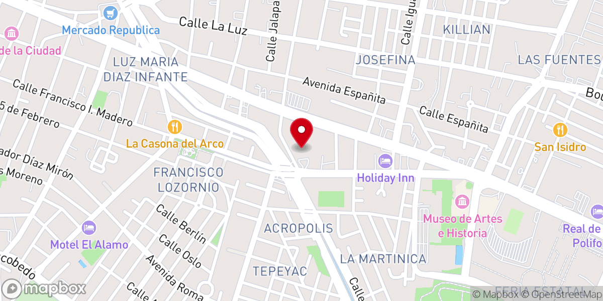Map showing location of Templo de Belén