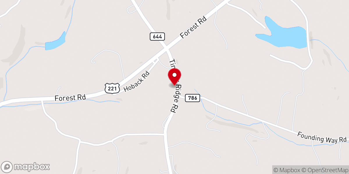 Map showing location of Center Point Church
