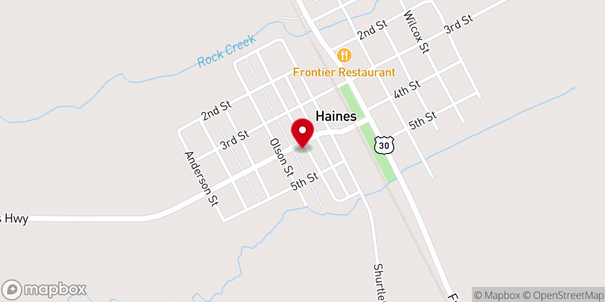 Map showing location of Haines United Methodist Church