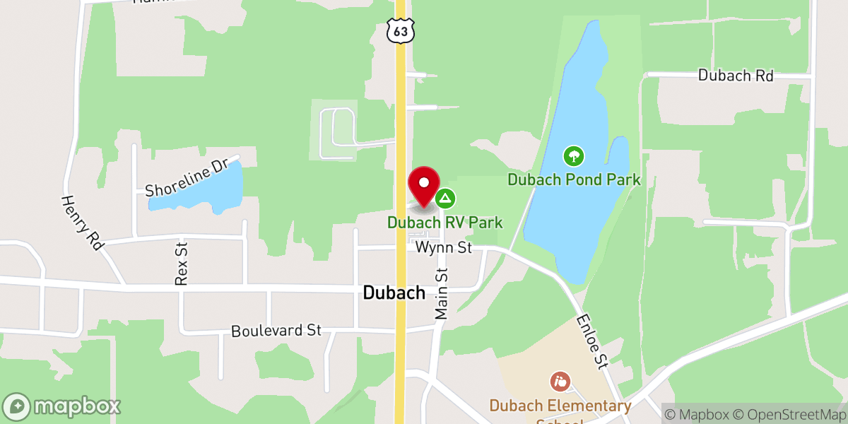 Map showing location of LINCOLN PARISH FIRE STATION #6 DUBACH