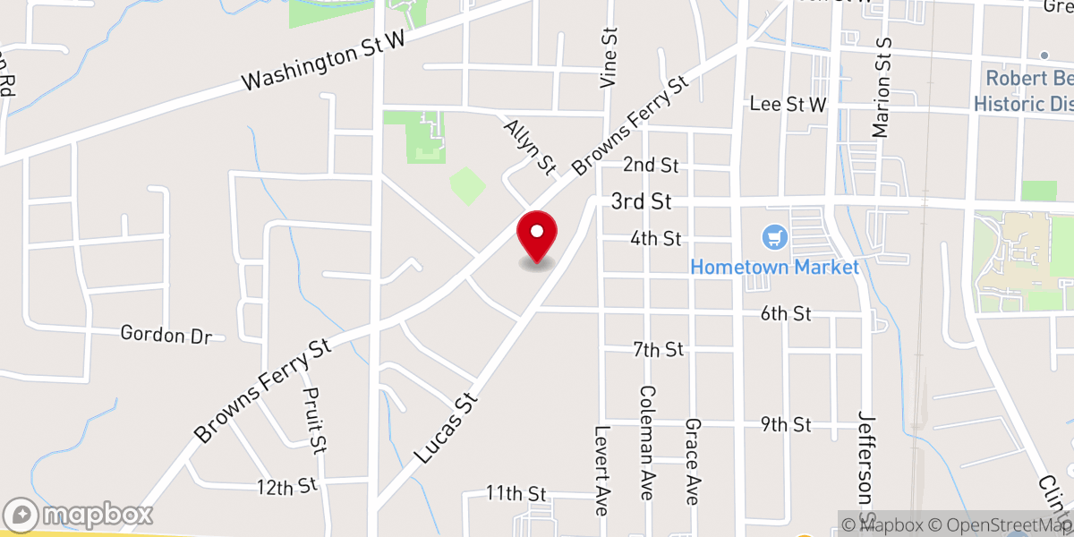 Map showing location of James Chapel Missionary Baptist