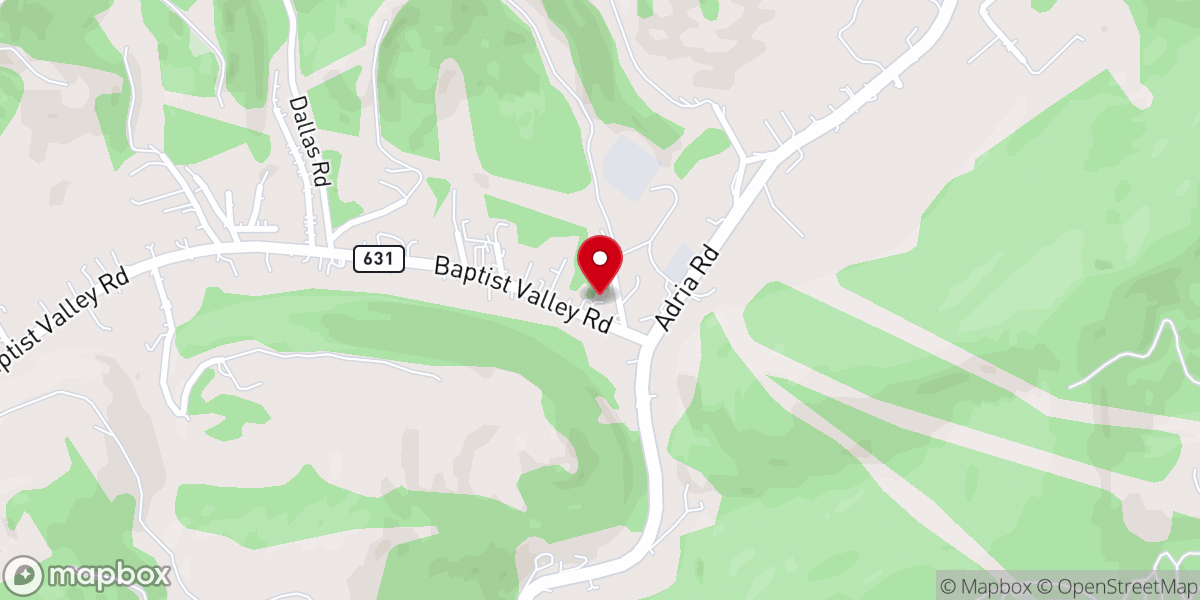 Map showing location of Calvary Assembly Church