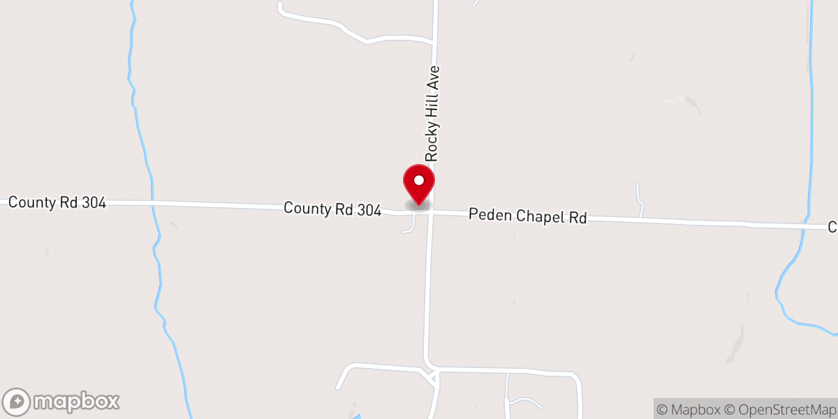 Map showing location of Peden Chapel
