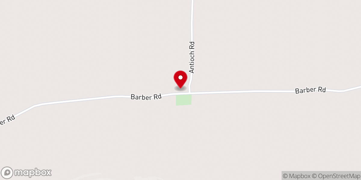 Map showing location of Antioch Church