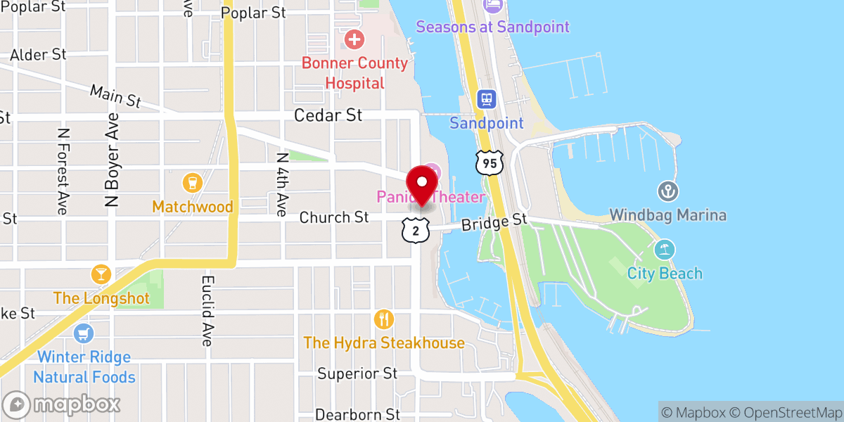 Map showing location of bridges Sandpoint