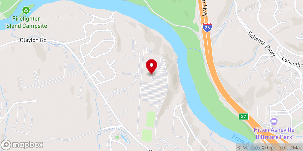 Map showing location of The Academy at Biltmore Church
