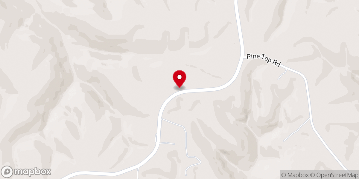 Map showing location of Pine Top Church