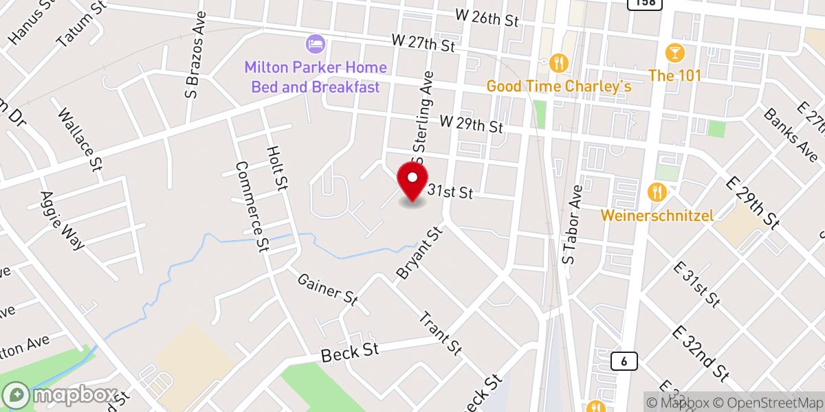 Map showing location of Restoration Church Bryan
