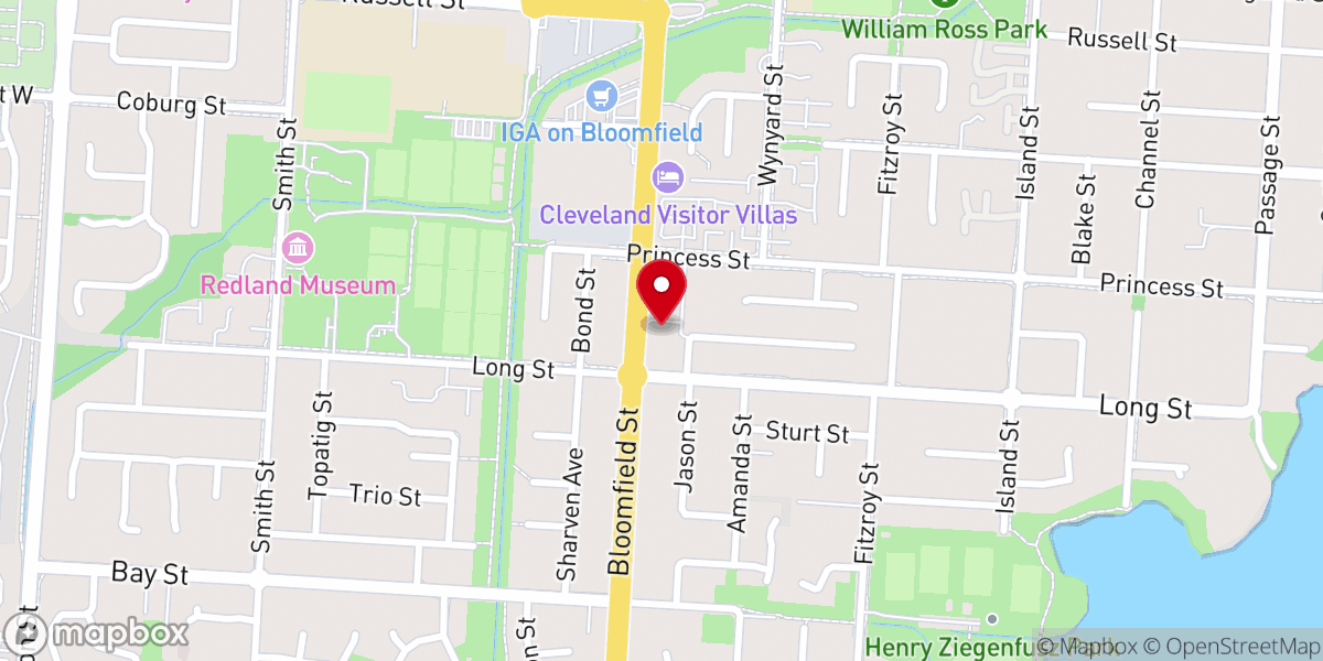 Map showing location of Cleveland Baptist Church