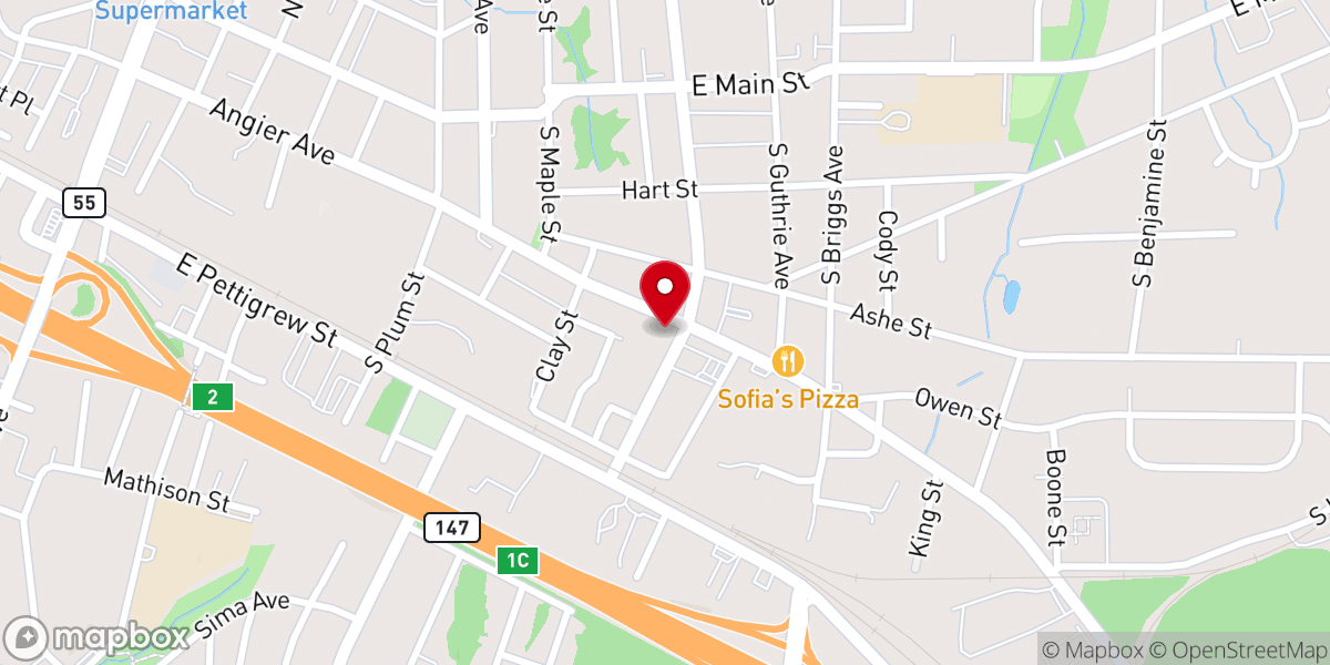 Map showing location of Great Faith Baptist Church