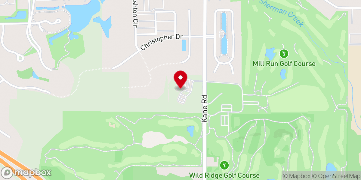 Map showing location of West Ridge Church