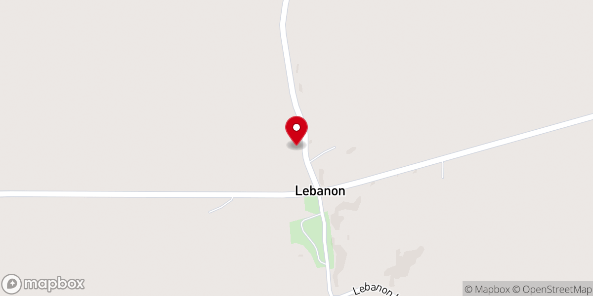 Map showing location of Lebanon United Methodist Church