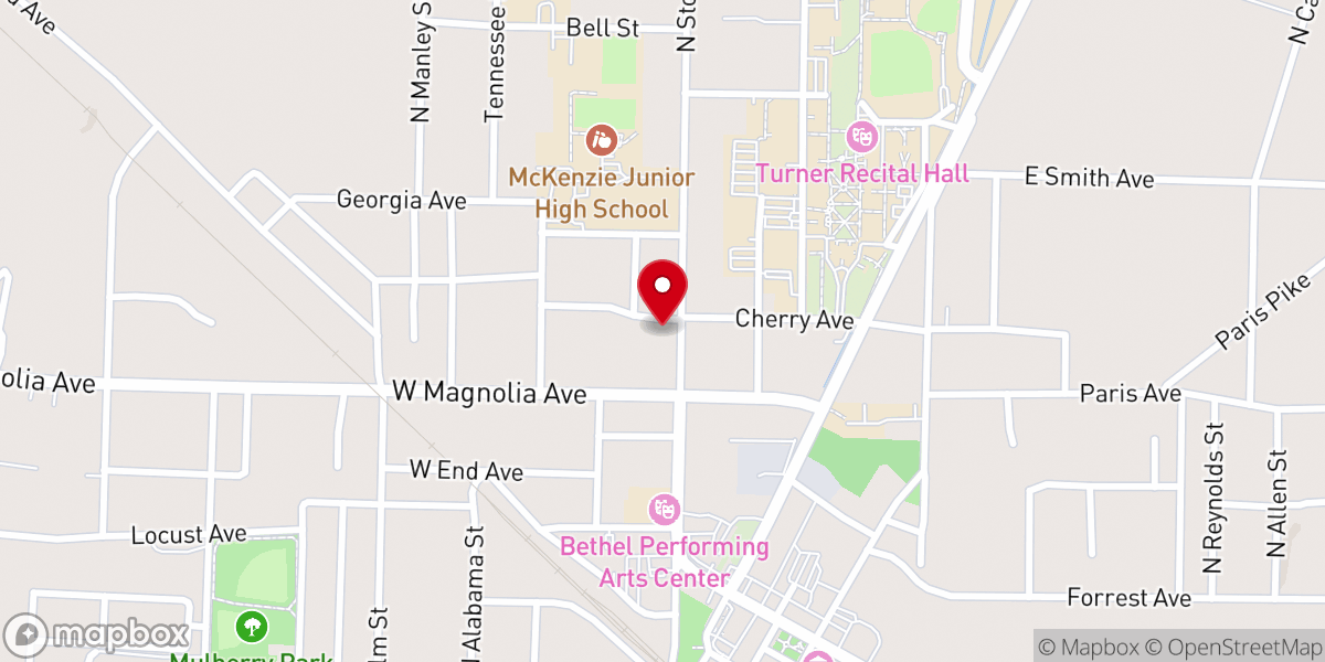 Map showing location of GracePoint United Pentecostal Church
