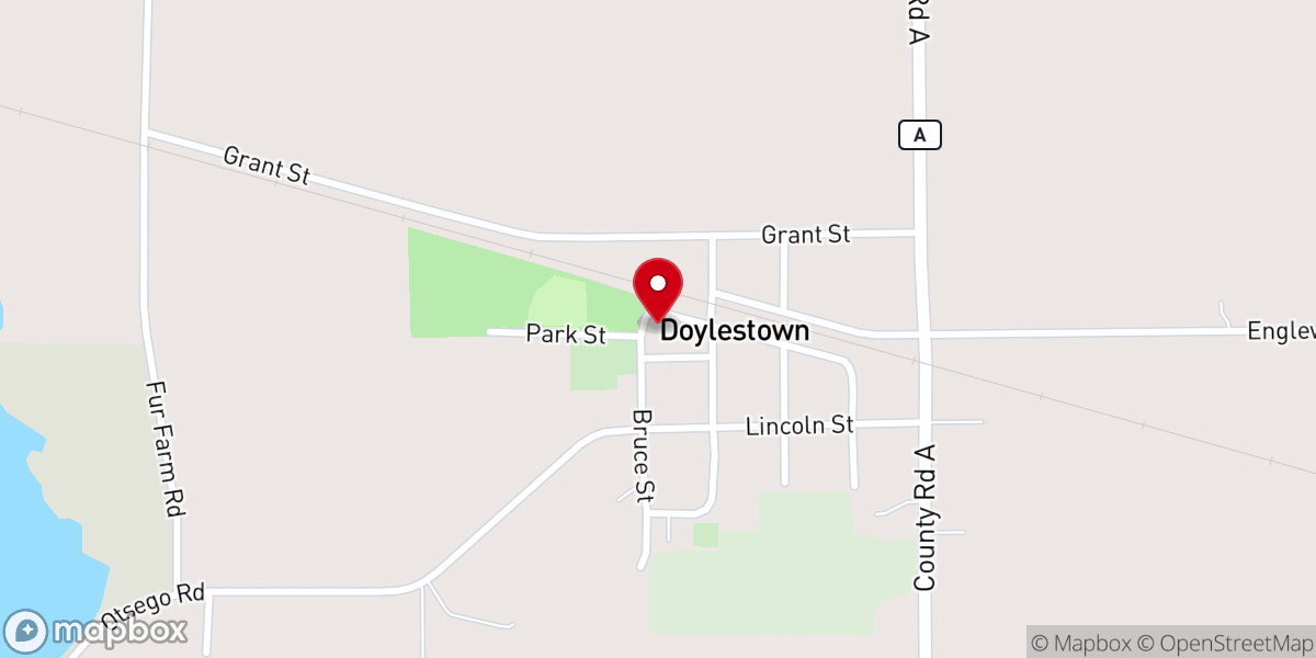 Map showing location of DOYLESTOWN VILLAGE HALL