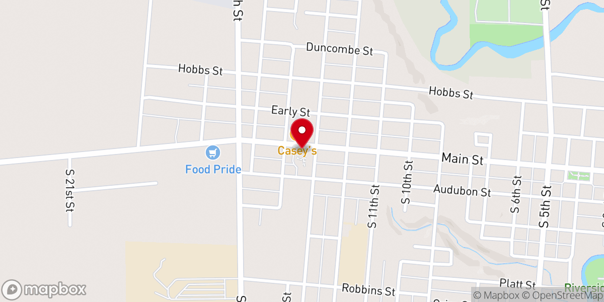 Map showing location of World's Largest Popcorn Ball