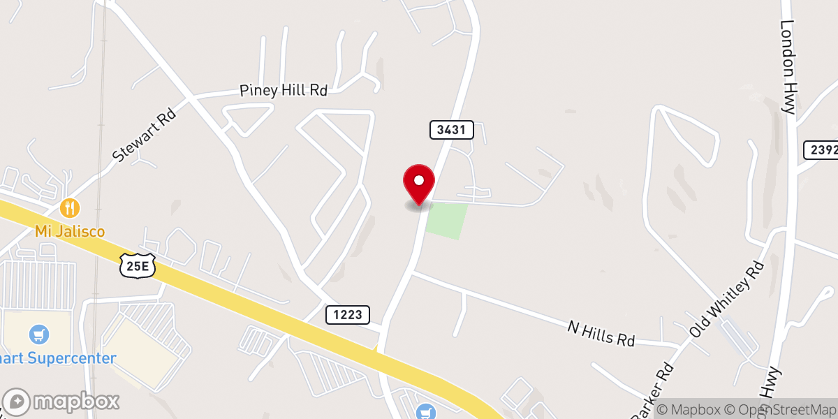 Map showing location of Felts Chapel United Methodist Church