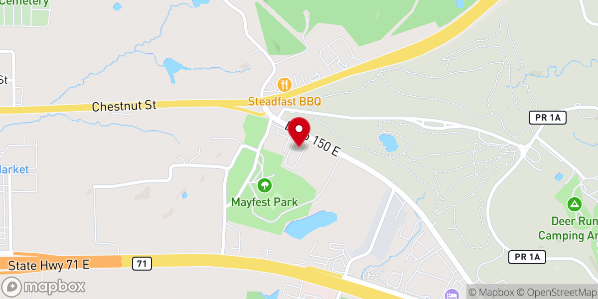 Map showing location of Calvary Baptist Church - Bastrop