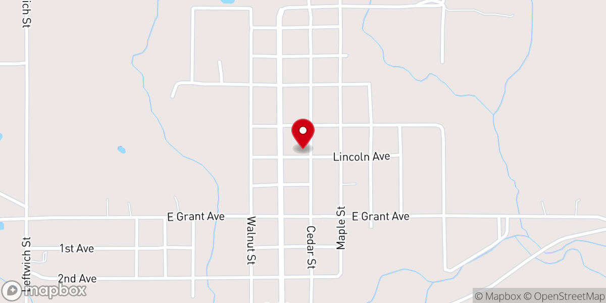 Map showing location of Antioch Baptist Church