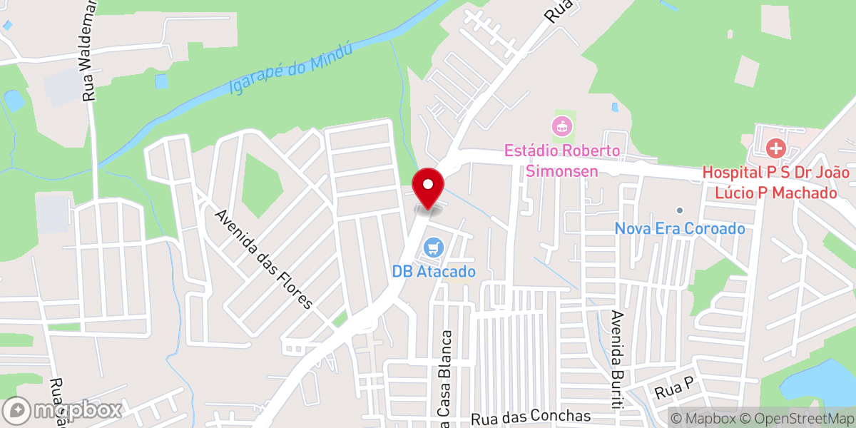 Map showing location of Igreja Batista Central Leste