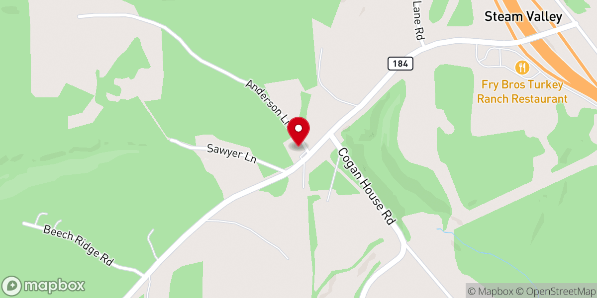 Map showing location of Steam Valley Bible Church