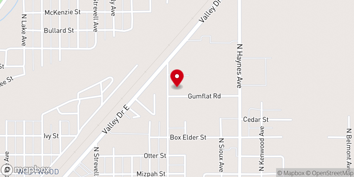 Map showing location of Valley Drive Baptist Church