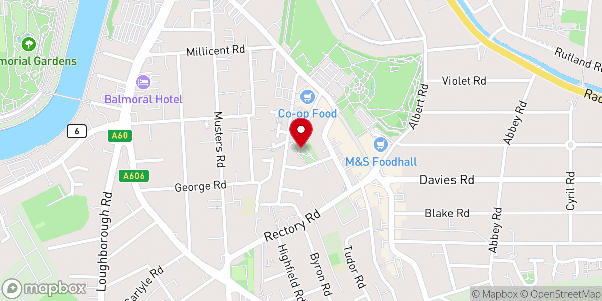 Map showing location of St Giles Church, West Bridgford