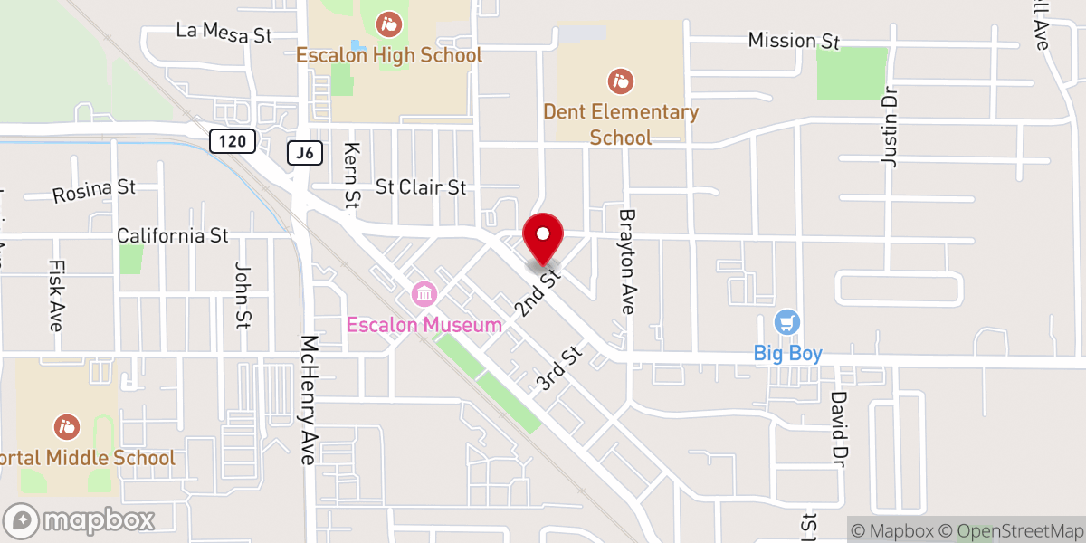 Map showing location of Jackson Avenue Church