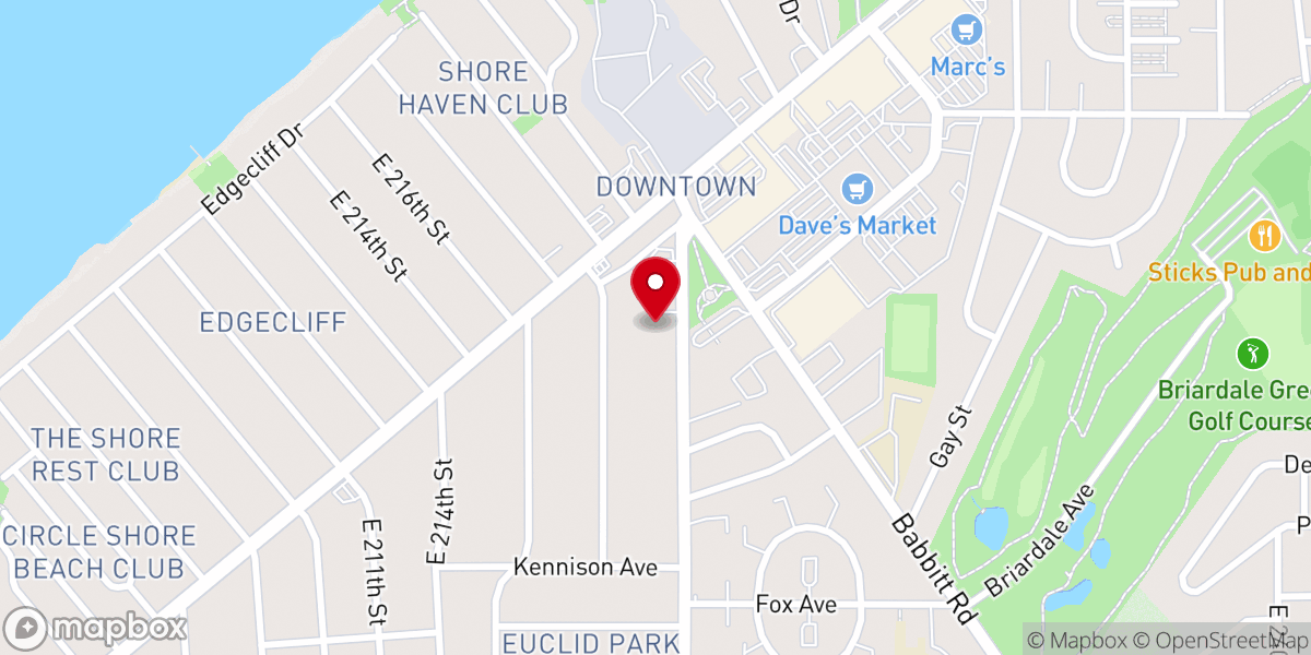 Map showing location of Shore Haven Lutheran Church