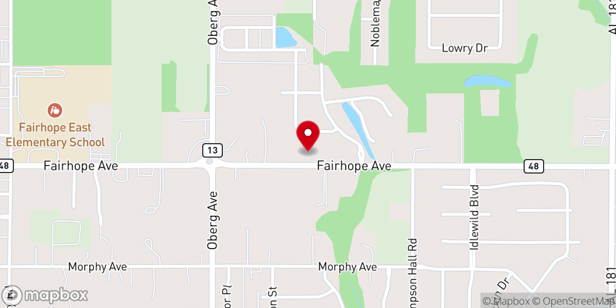 Map showing location of Fairhope Friends Meeting