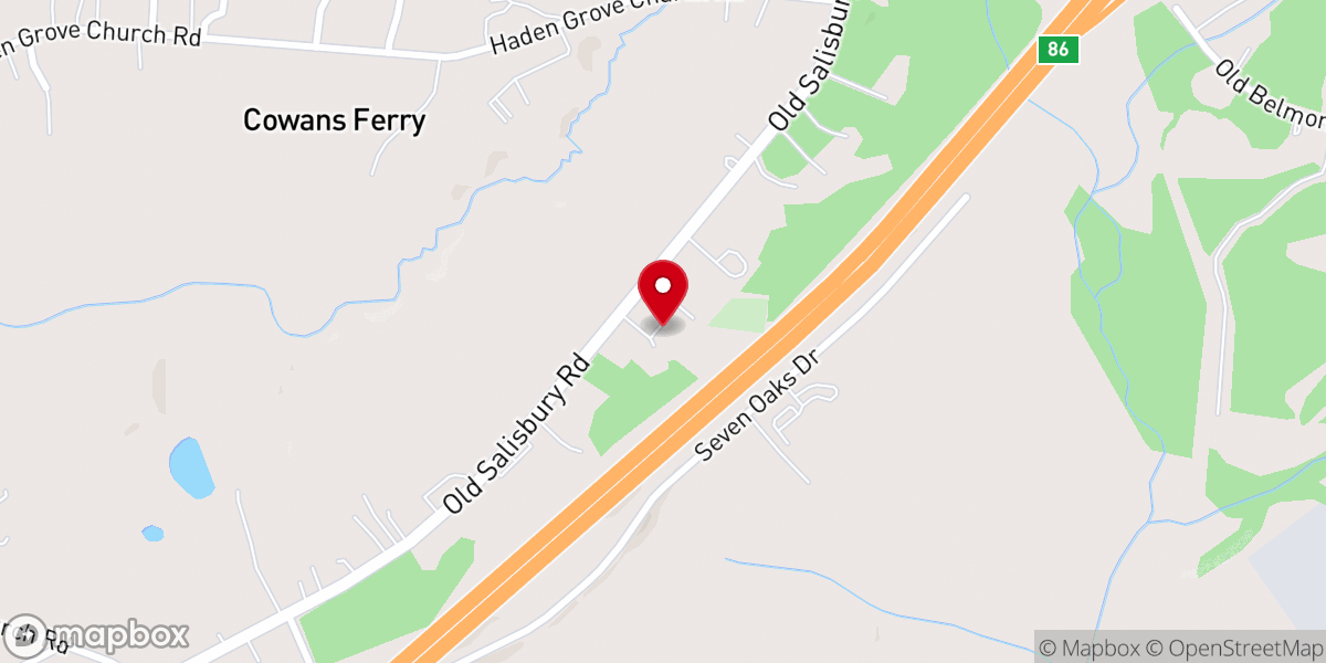Map showing location of Greers Chapel United Methodist Church