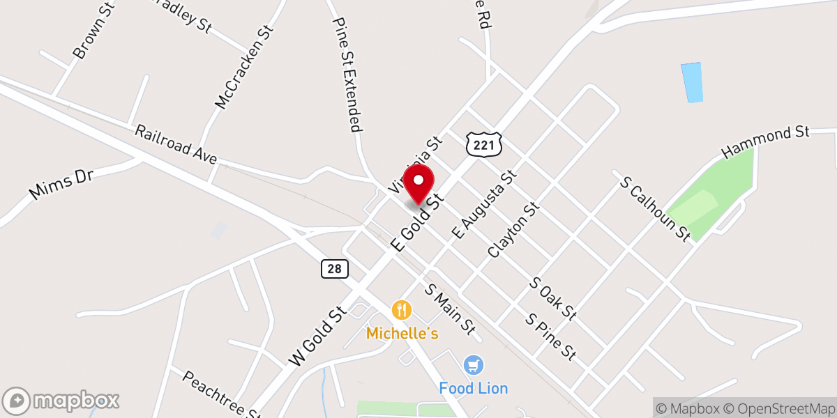 Map showing location of McCormick Methodist Church