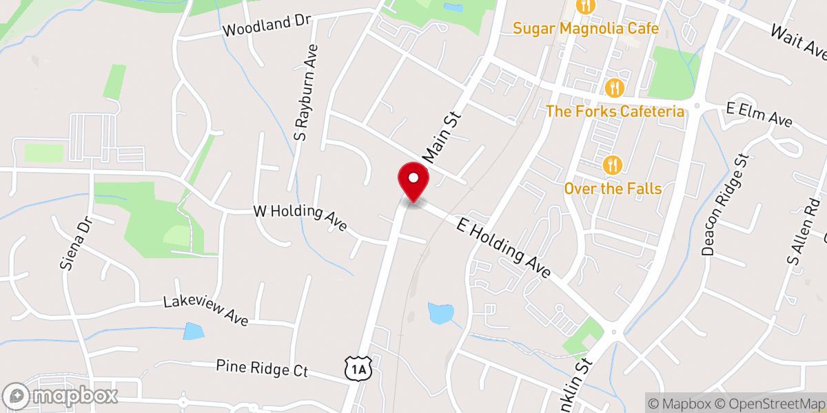 Map showing location of Weddings at Wake Forest Christian Church