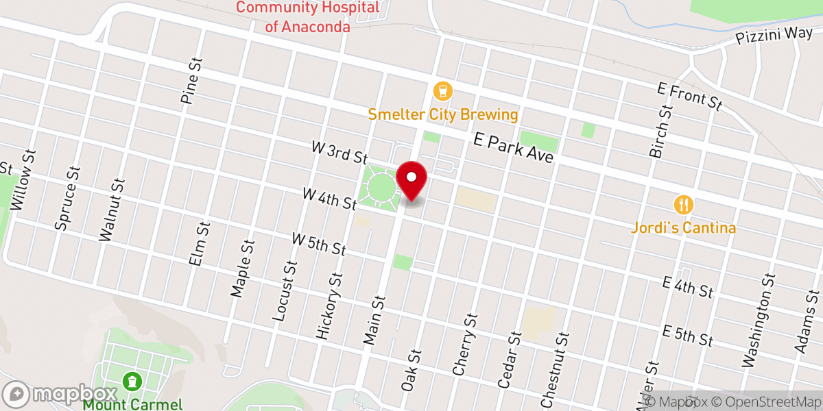 Map showing location of First Presbyterian Church