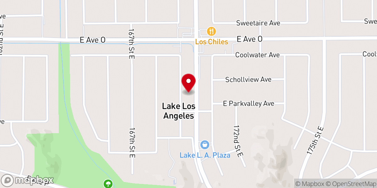 Map showing location of Lake LA Baptist Church